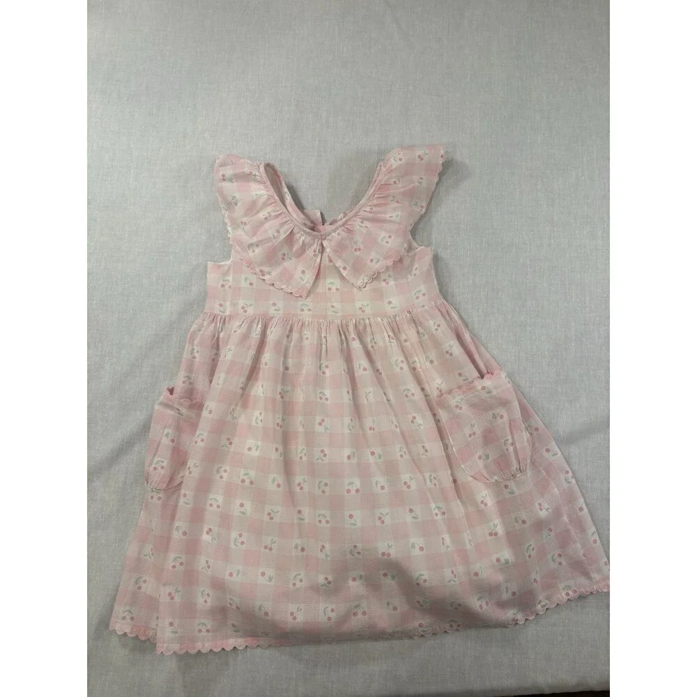 Catherine Malandrino Ruffle Cherry Gingham Dress Size 7